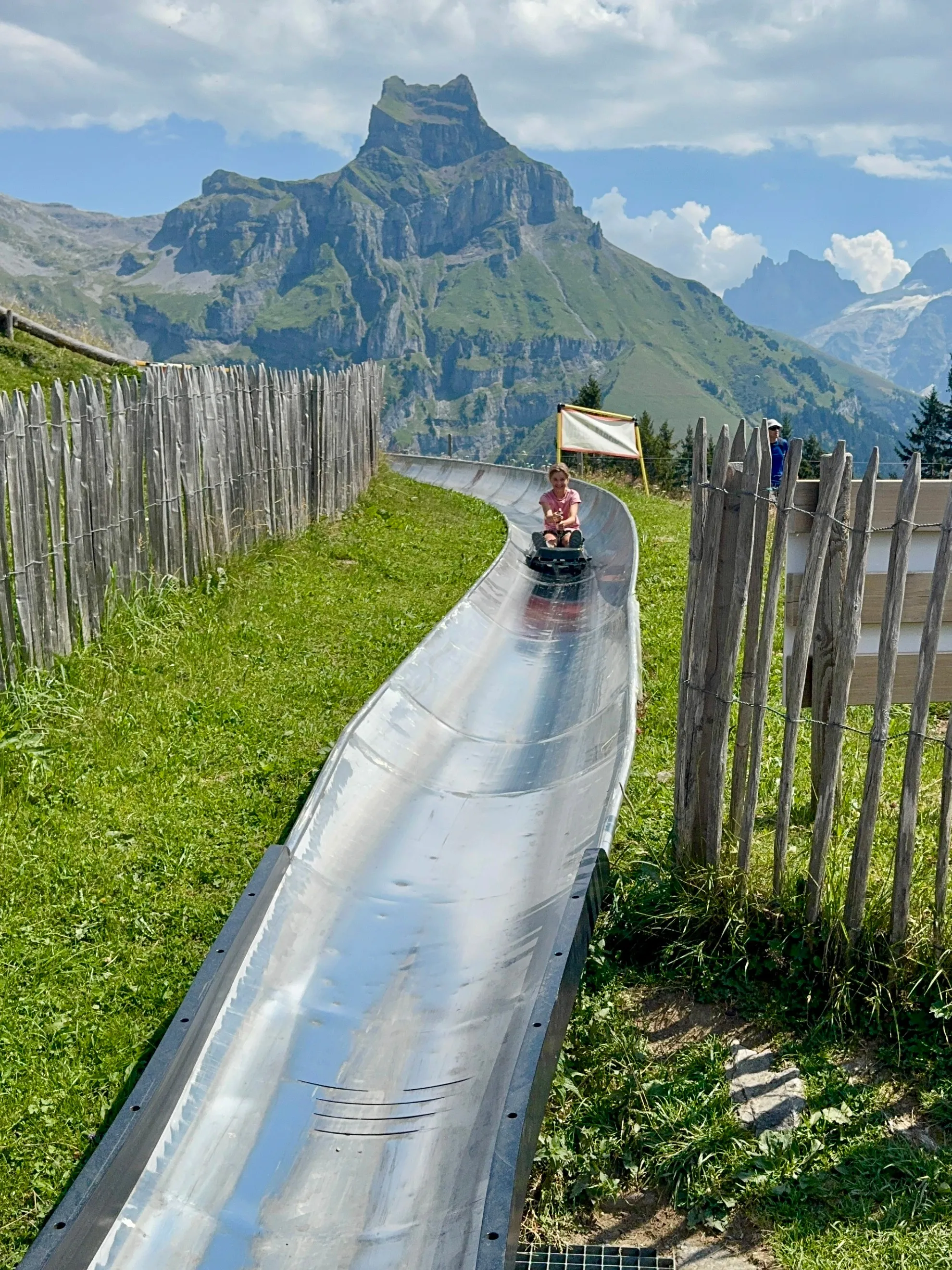 The Brunni Bahnen cableway and summer toboggan area at Ristis above Engelberg