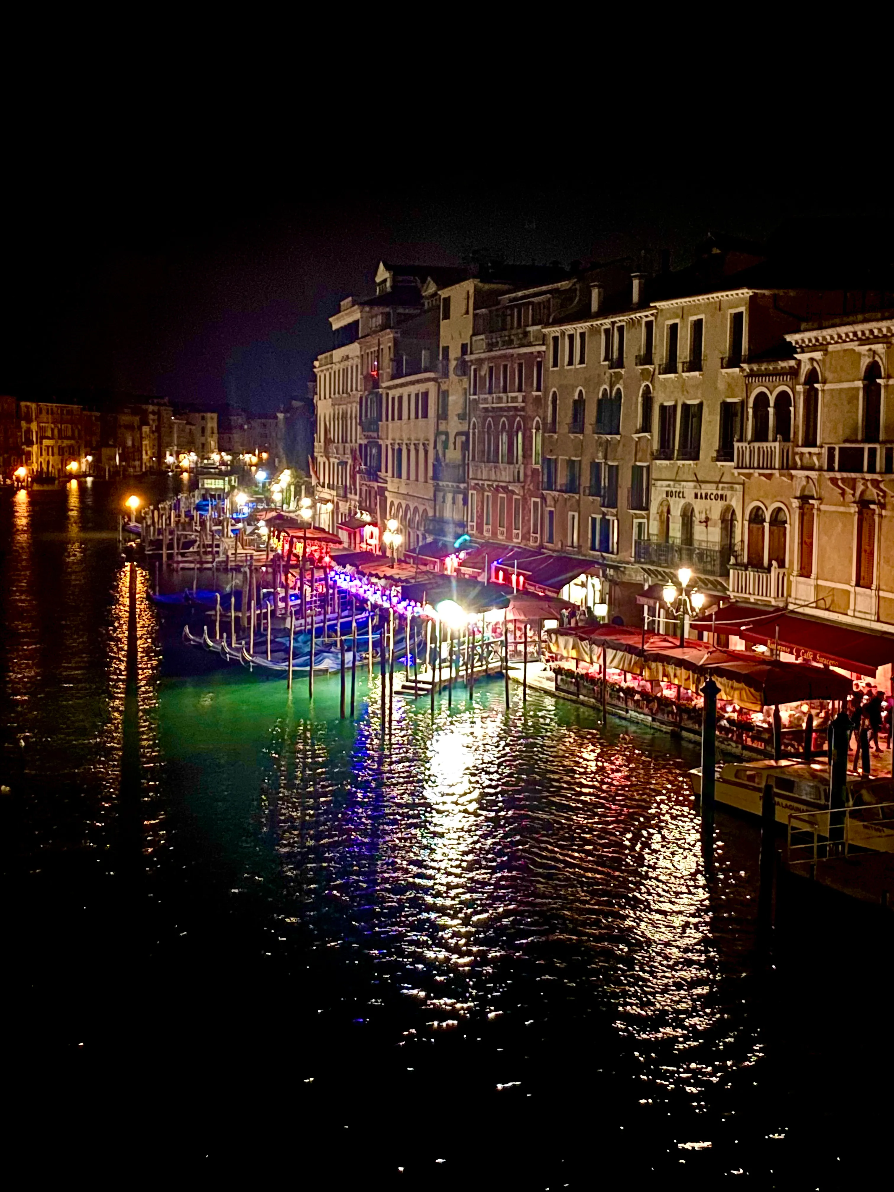 Venice canal at night